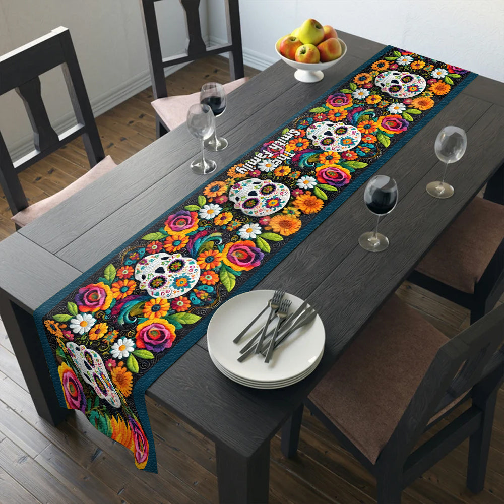 Chemin de table personnalisé en forme de crâne « Love Skulls »