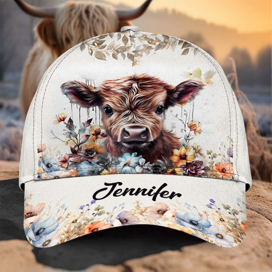 Casquette classique personnalisée avec une adorable vache des Highlands
