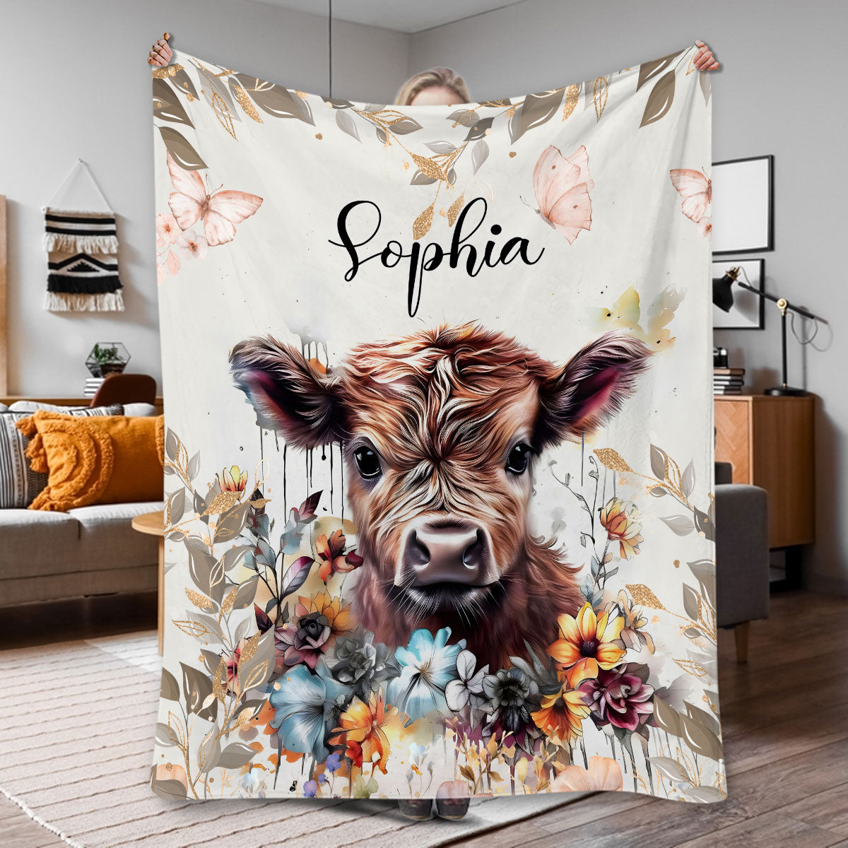Couverture personnalisée Vache Mignonne