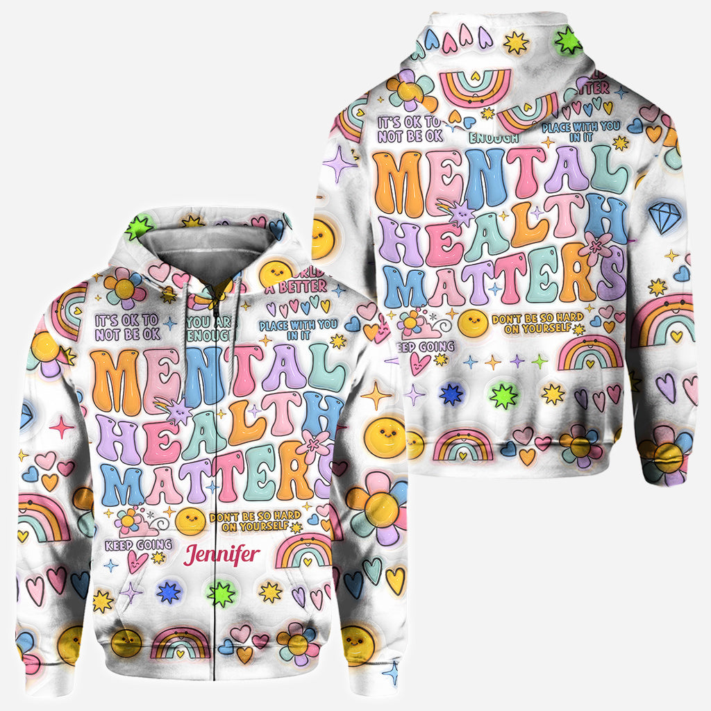 La santé mentale compte - T-shirt personnalisé de sensibilisation à la santé mentale