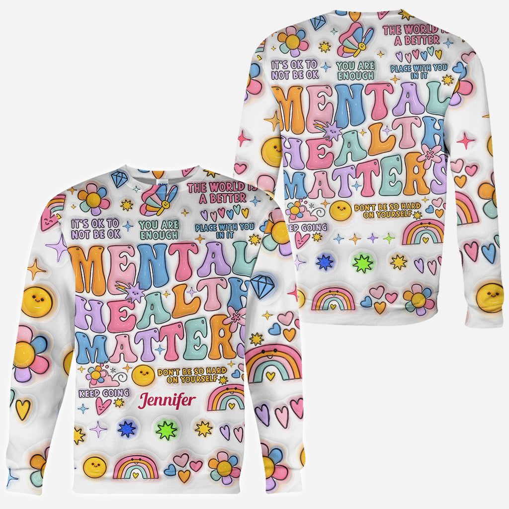 La santé mentale compte - T-shirt personnalisé de sensibilisation à la santé mentale