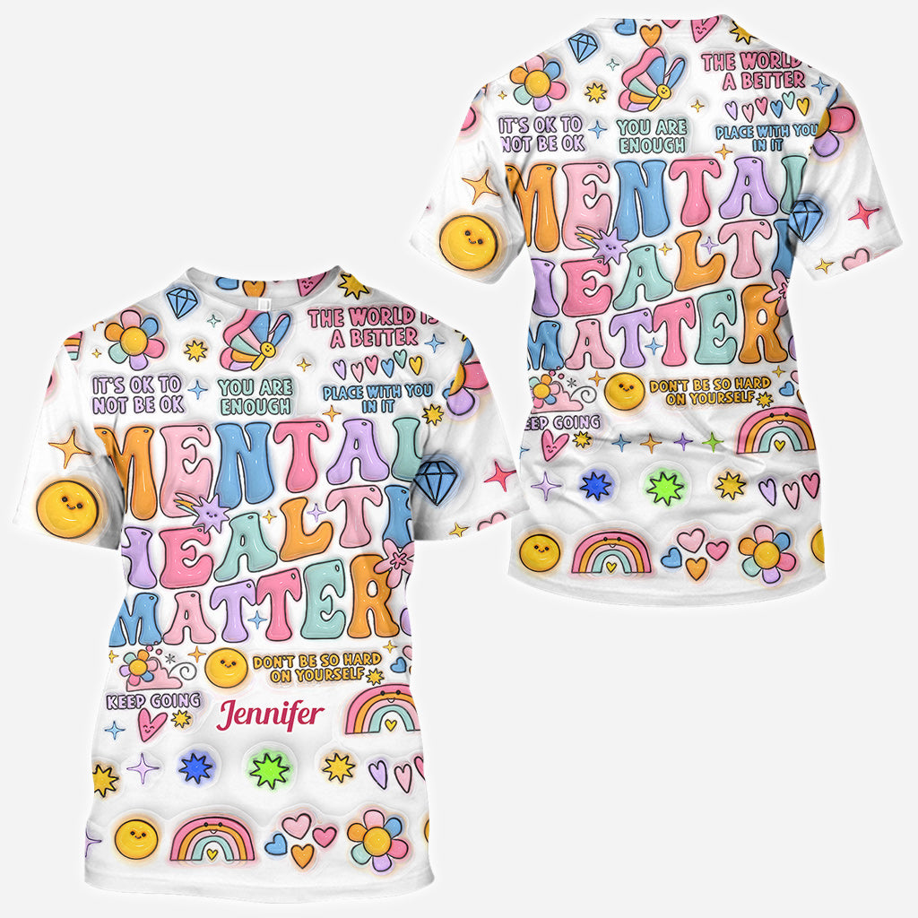 La santé mentale compte - T-shirt personnalisé de sensibilisation à la santé mentale