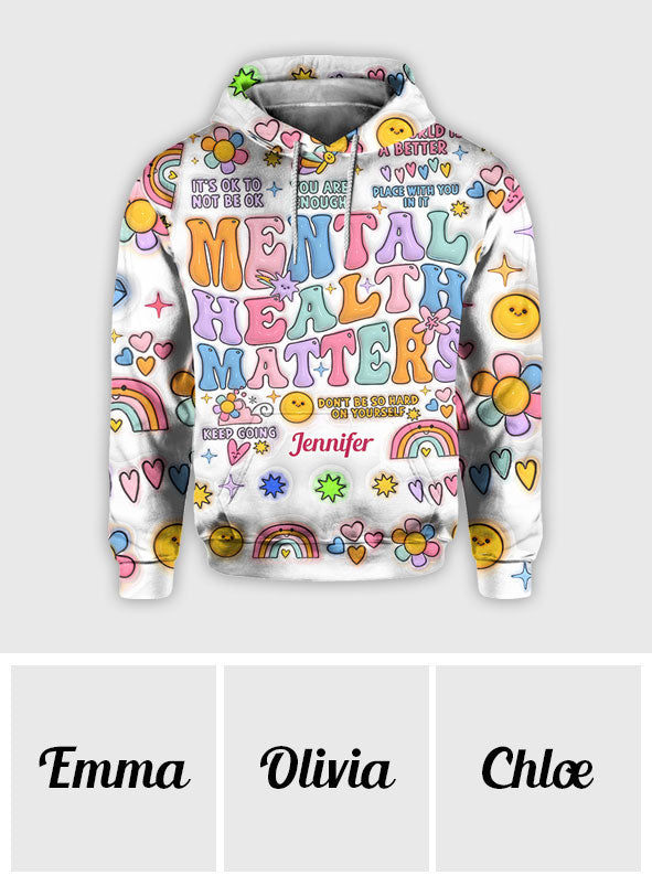 La santé mentale compte - T-shirt personnalisé de sensibilisation à la santé mentale