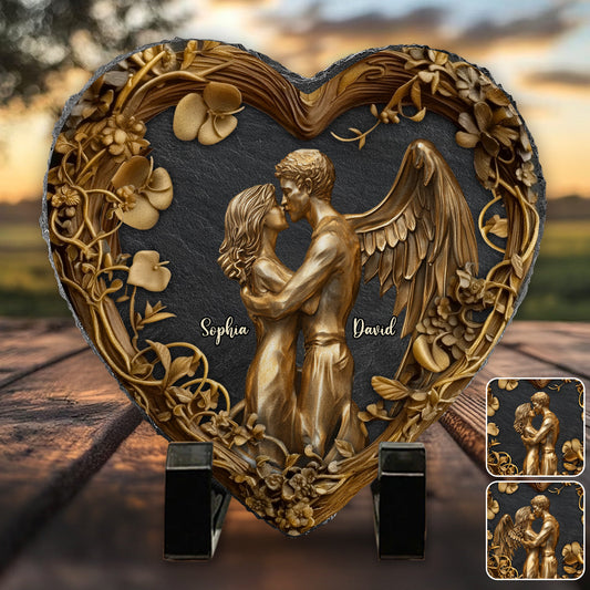 Toi et moi - Pierre en forme de cœur personnalisée pour couple