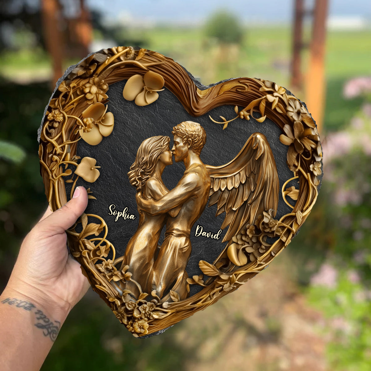 You & Me - Personalized Couple Heart Shaped Stone