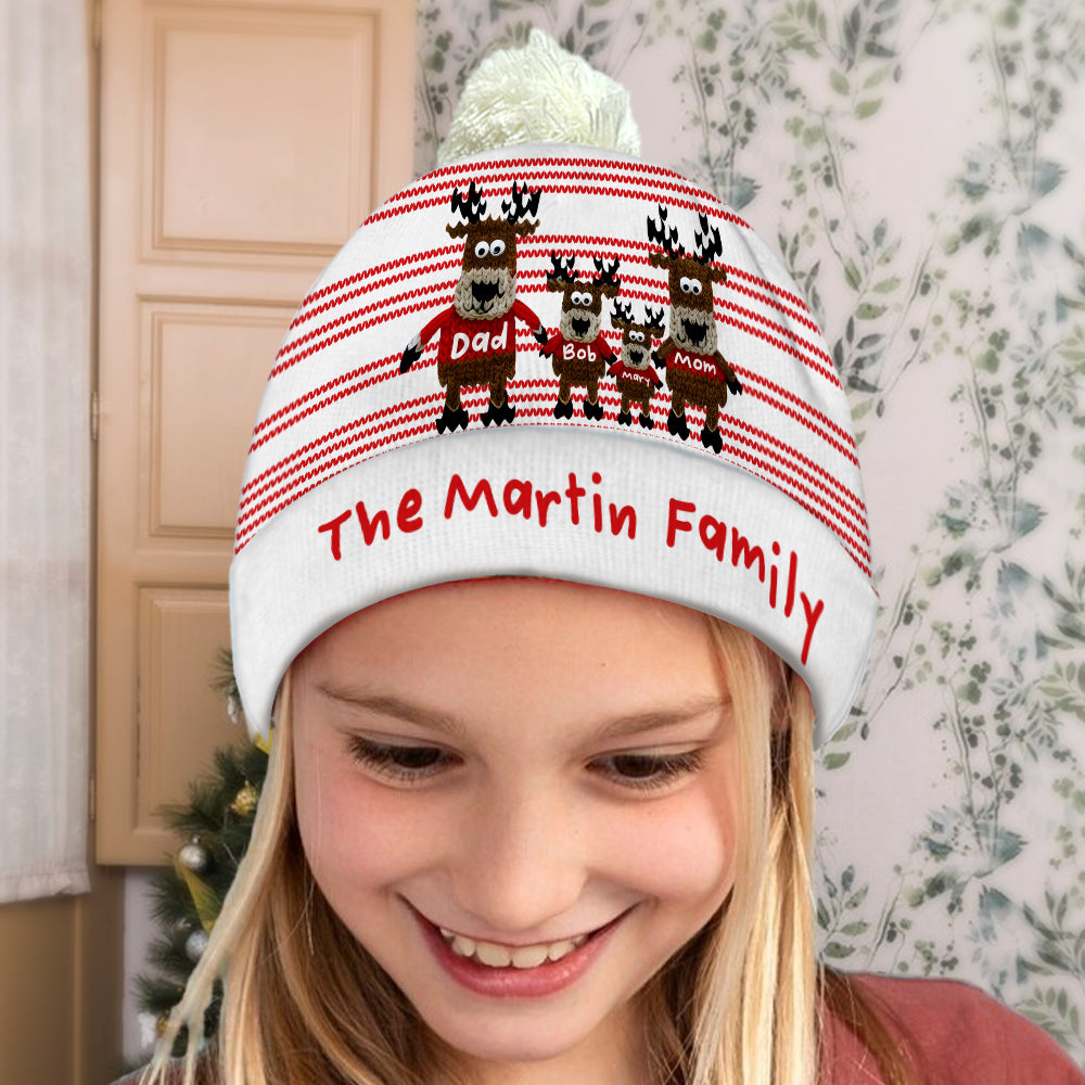Oh Deer Christmas - Personalized Family Beanie Hat