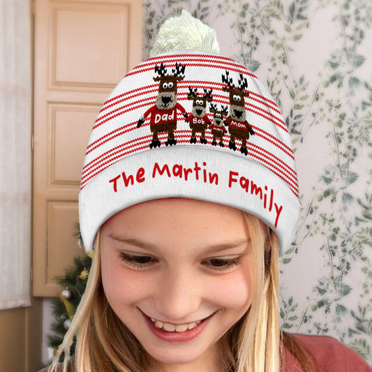 Oh Deer Christmas - Personalized Family Beanie Hat