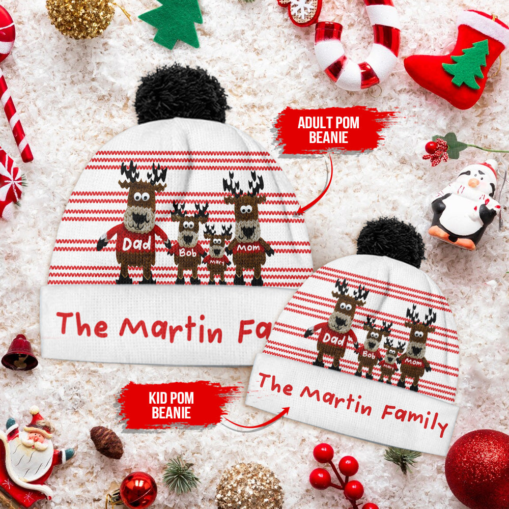 Oh Deer Christmas - Personalized Family Beanie Hat