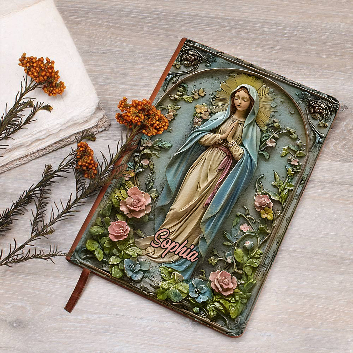 Faith Hope Love - Personalized Christian Leather Journal