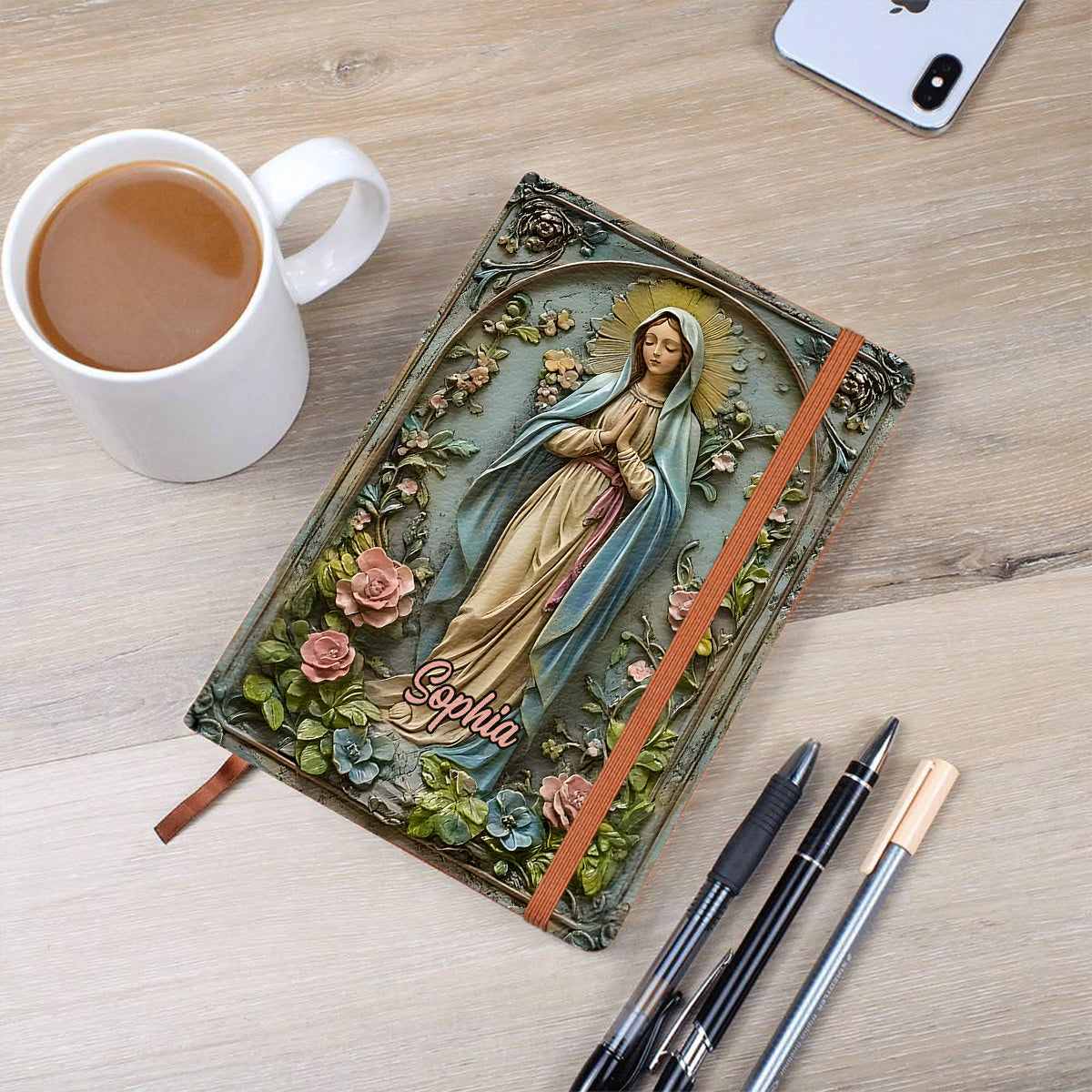 Faith Hope Love - Personalized Christian Leather Journal