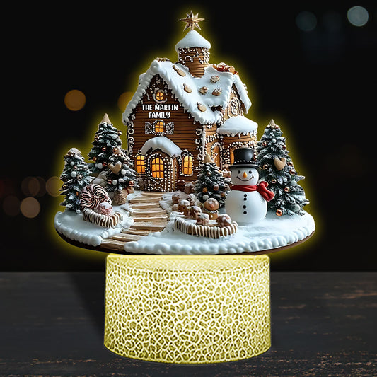 Merry Christmas - Personalized Family Shaped Plaque Light Base