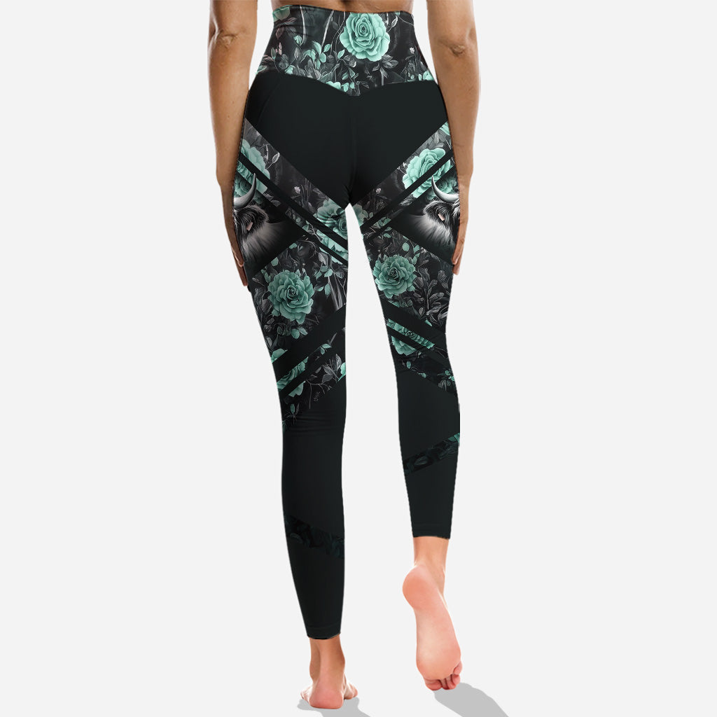 Purple Cow - Sweat à capuche et legging personnalisés Highland Cow