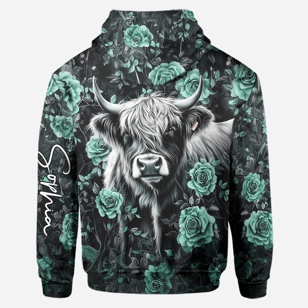 Purple Cow - Sweat à capuche et legging personnalisés Highland Cow