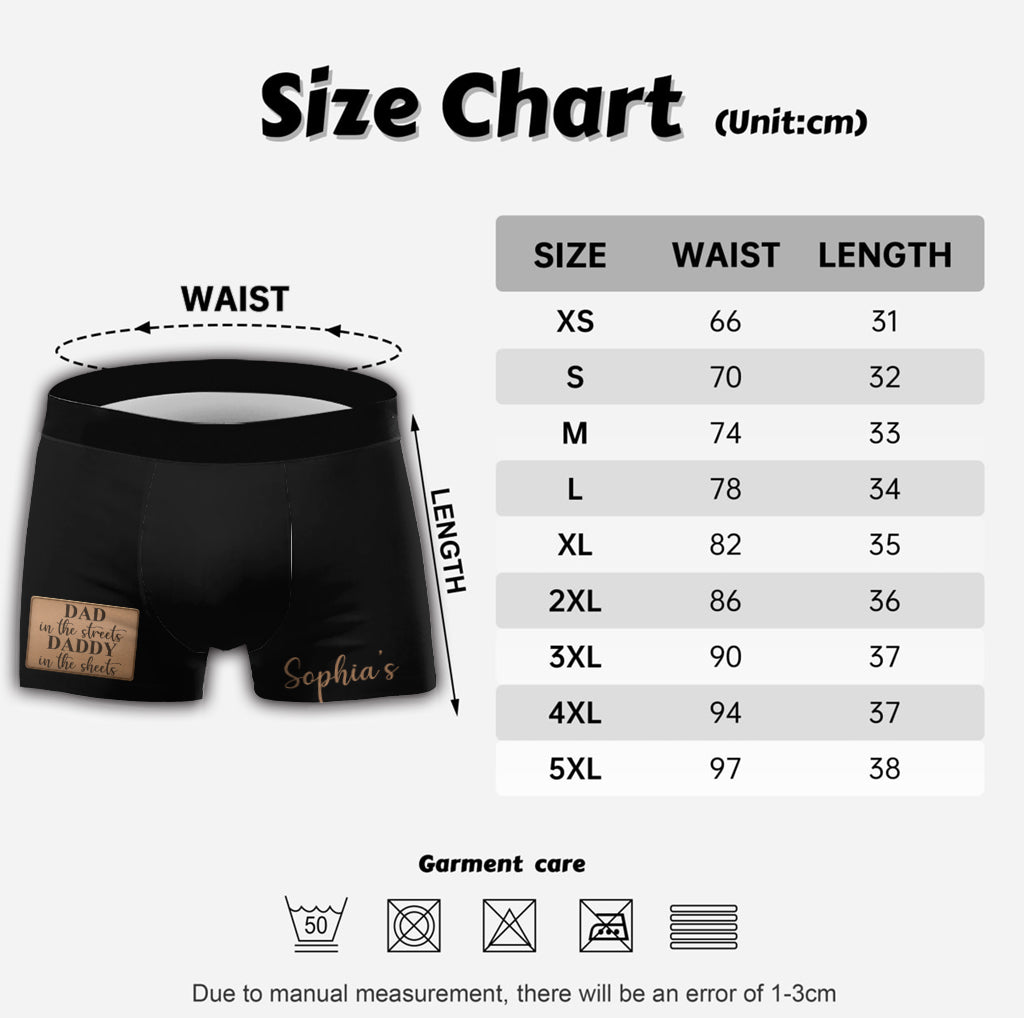 Dad In The Streets Daddy In The Sheets - Personalized Father Men’s Boxer Briefs