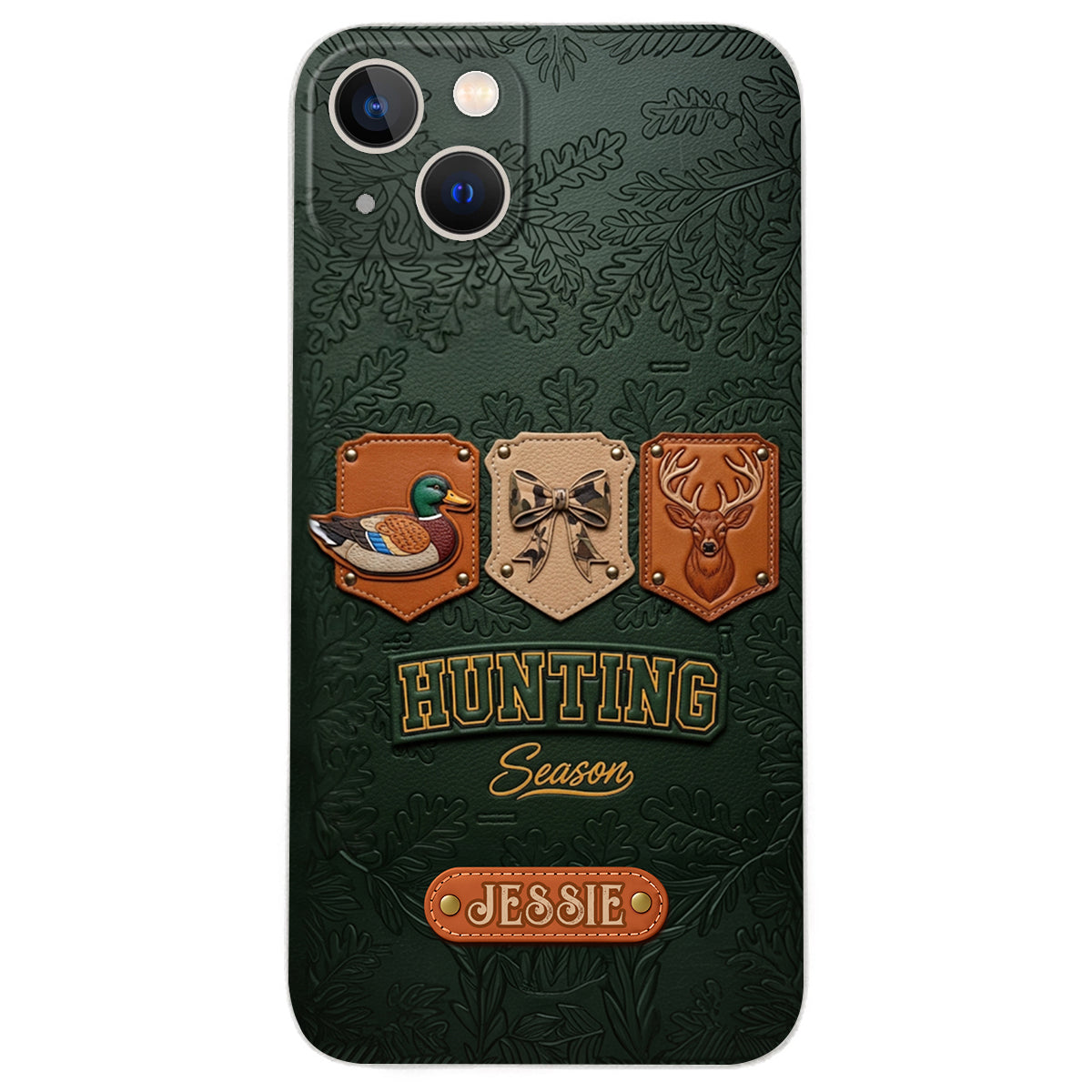 Saison de la chasse - Étui de téléphone en cuir personnalisé sur le thème de la chasse