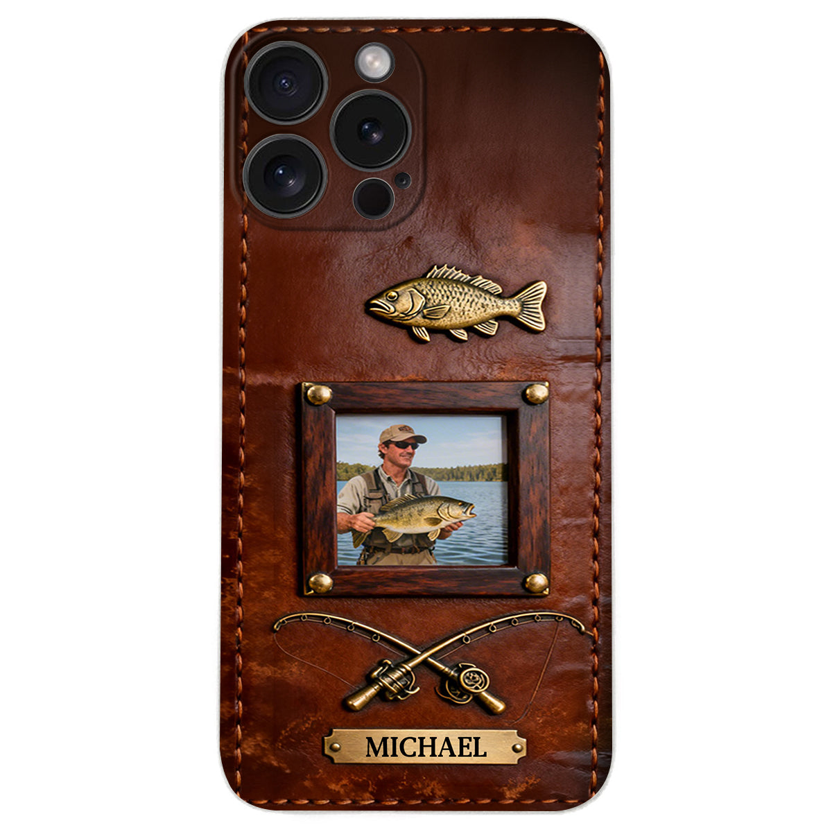 Best Catch - Personalized Fishing Leather Phone Case