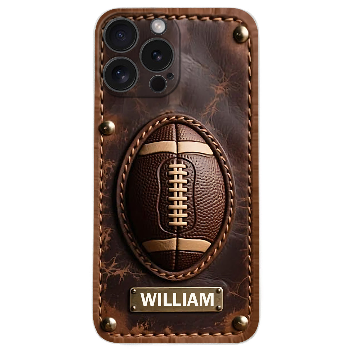 Étui de téléphone en cuir personnalisé pour les jours de match - Football