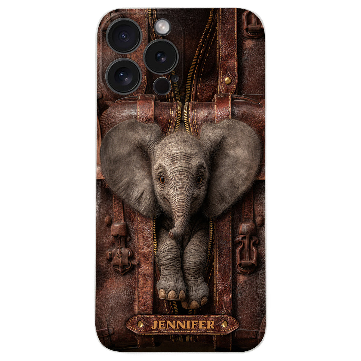 Juste une fille qui aime les éléphants - Étui de téléphone personnalisé en cuir avec motif éléphant