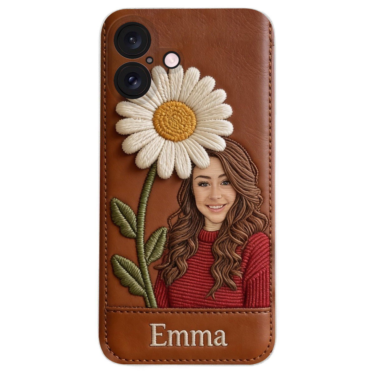 Custom Any Photo Birthmonth Flower - Personalized Self Love Leather Phone Case