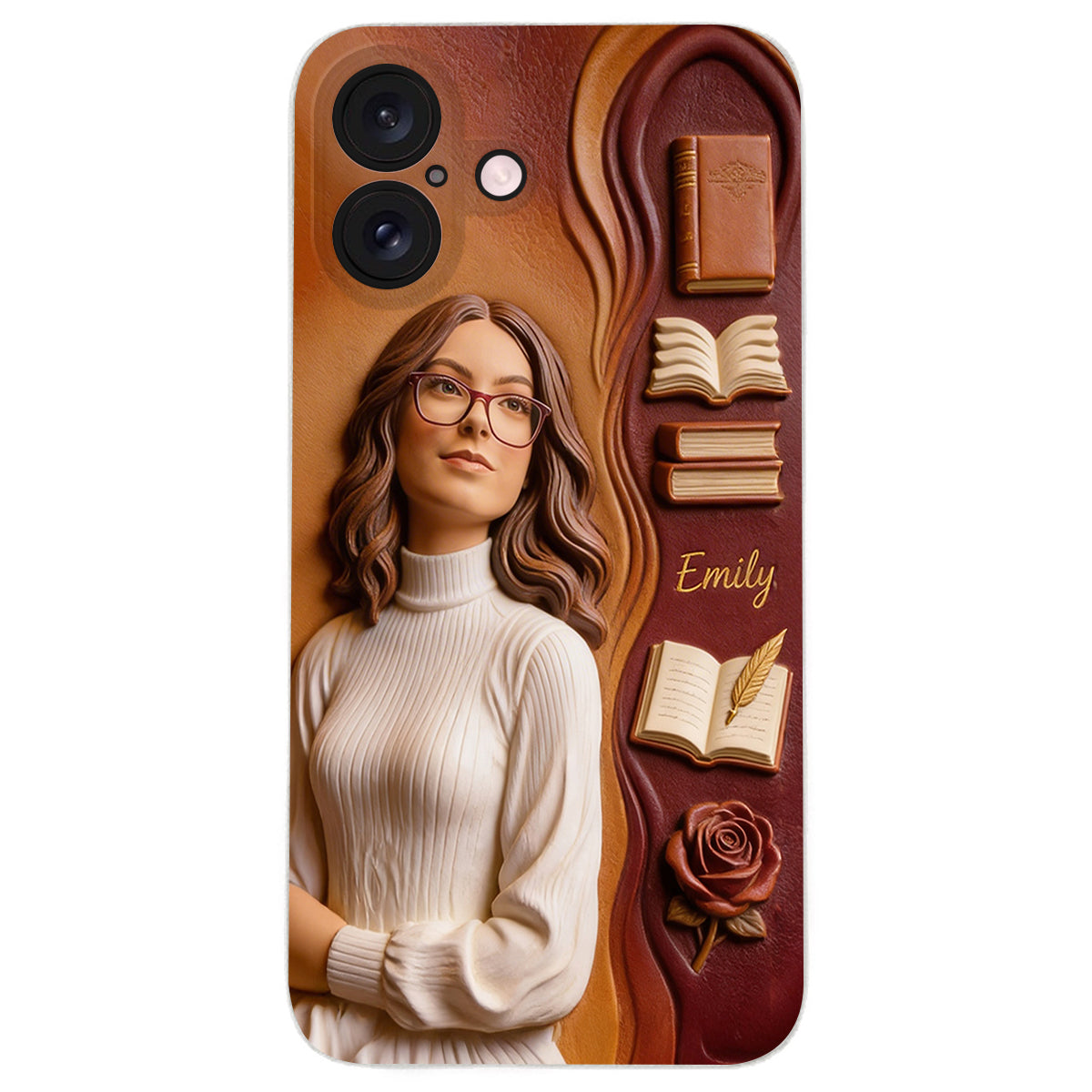 Custom Any Photo Love Books - Personalized Book 3D Embossed Leather Phone Case
