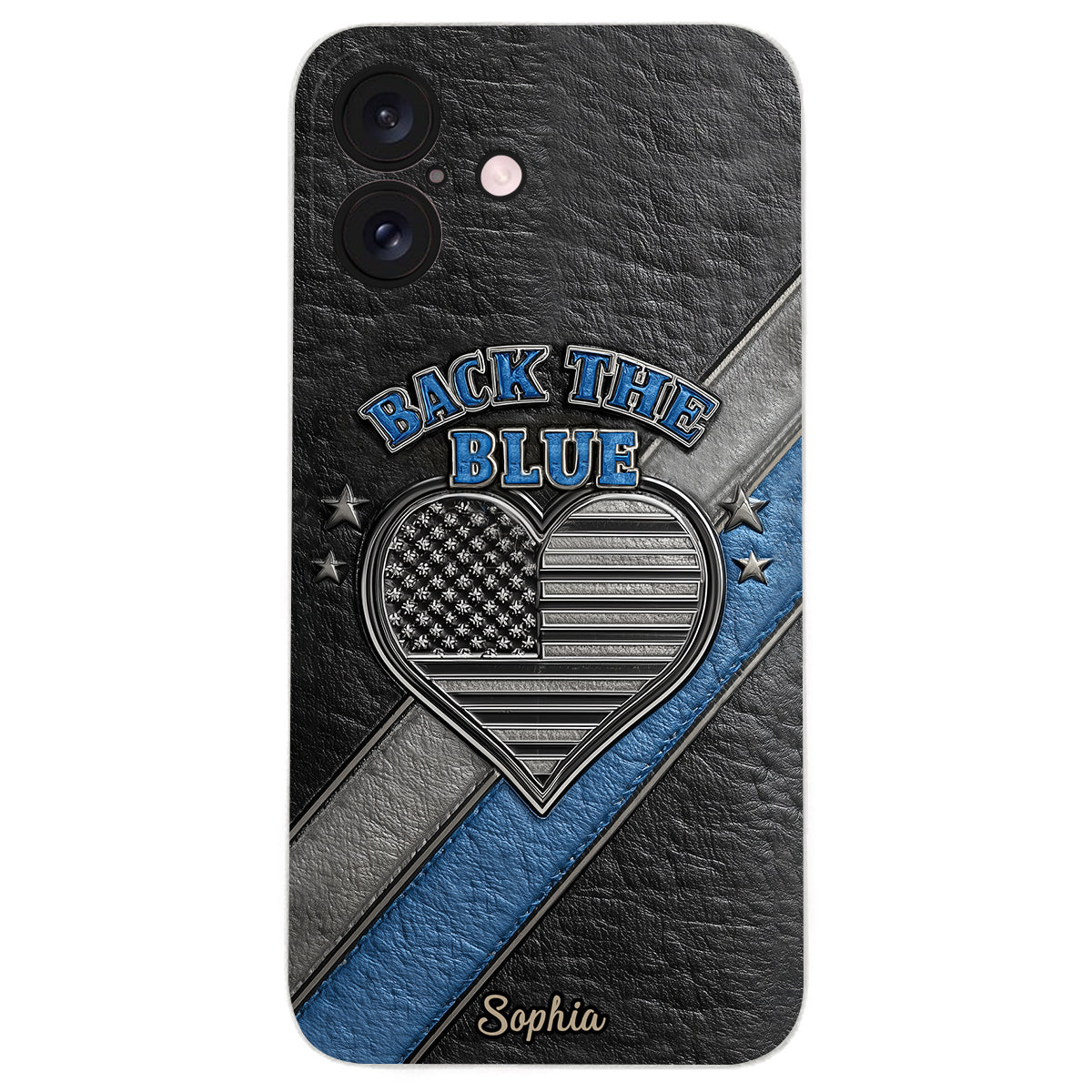 Back the Blue - Personalized Police Officer Leather Phone Case