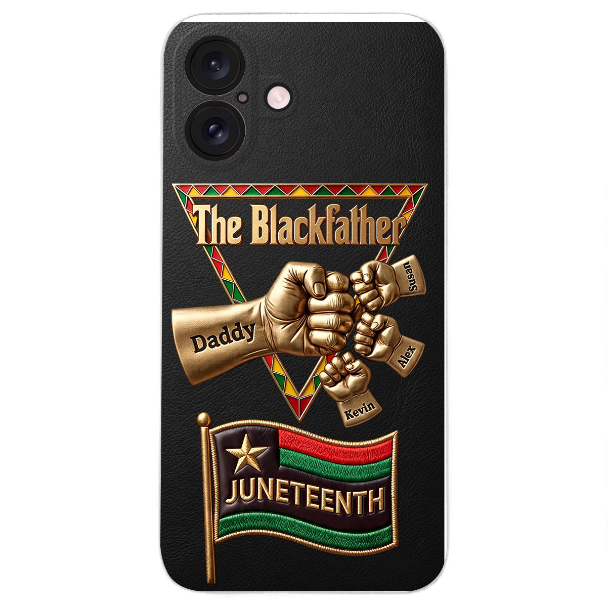 Le Blackfather - Coque de téléphone en cuir embossé 3D personnalisée