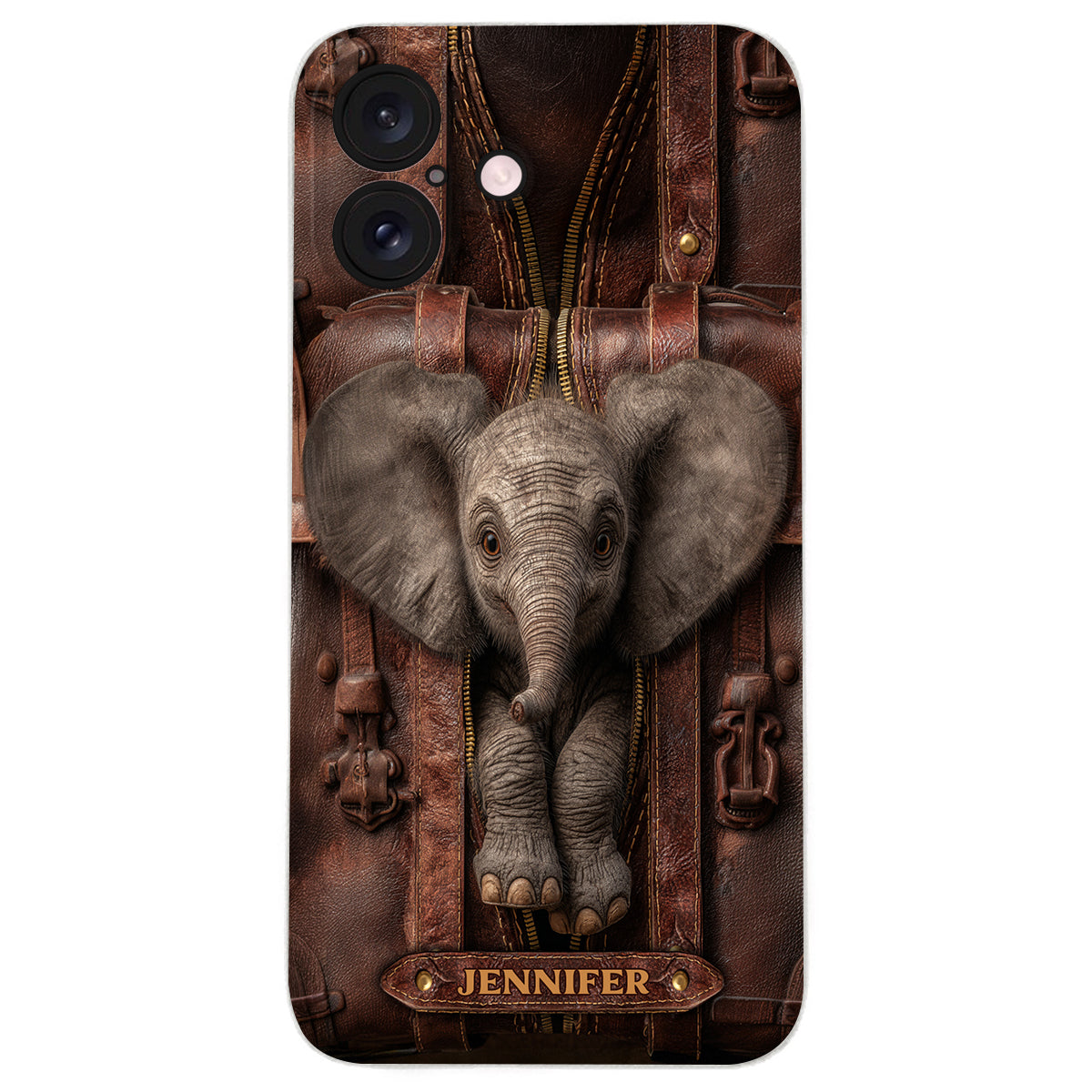 Juste une fille qui aime les éléphants - Étui de téléphone personnalisé en cuir avec motif éléphant