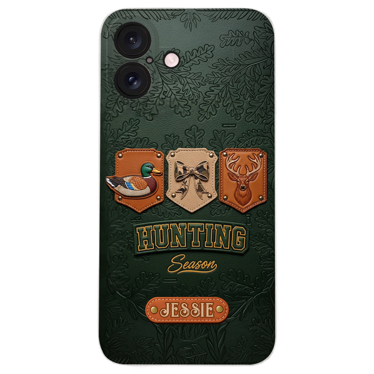 Saison de la chasse - Étui de téléphone en cuir personnalisé sur le thème de la chasse