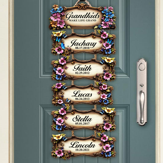 Les petits-enfants rendent la vie formidable - Panneau personnalisé en bois de palette pour grand-mère