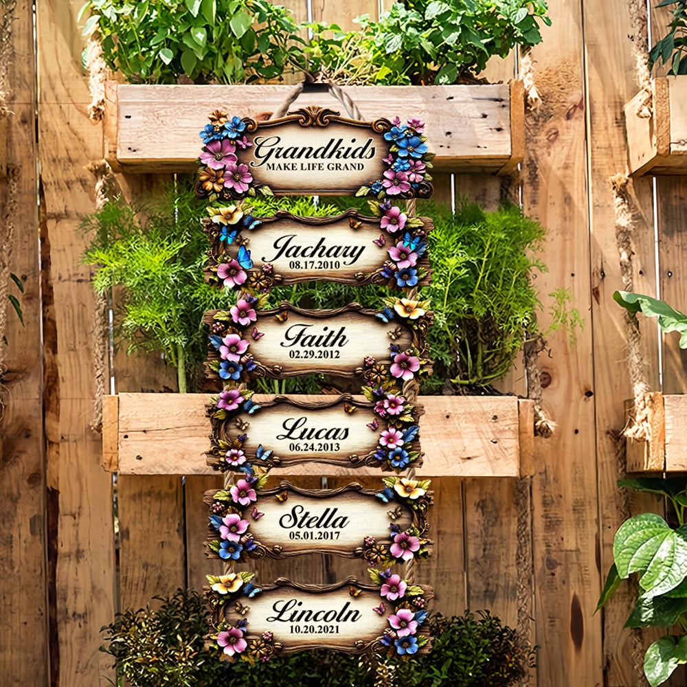Les petits-enfants rendent la vie formidable - Panneau personnalisé en bois de palette pour grand-mère