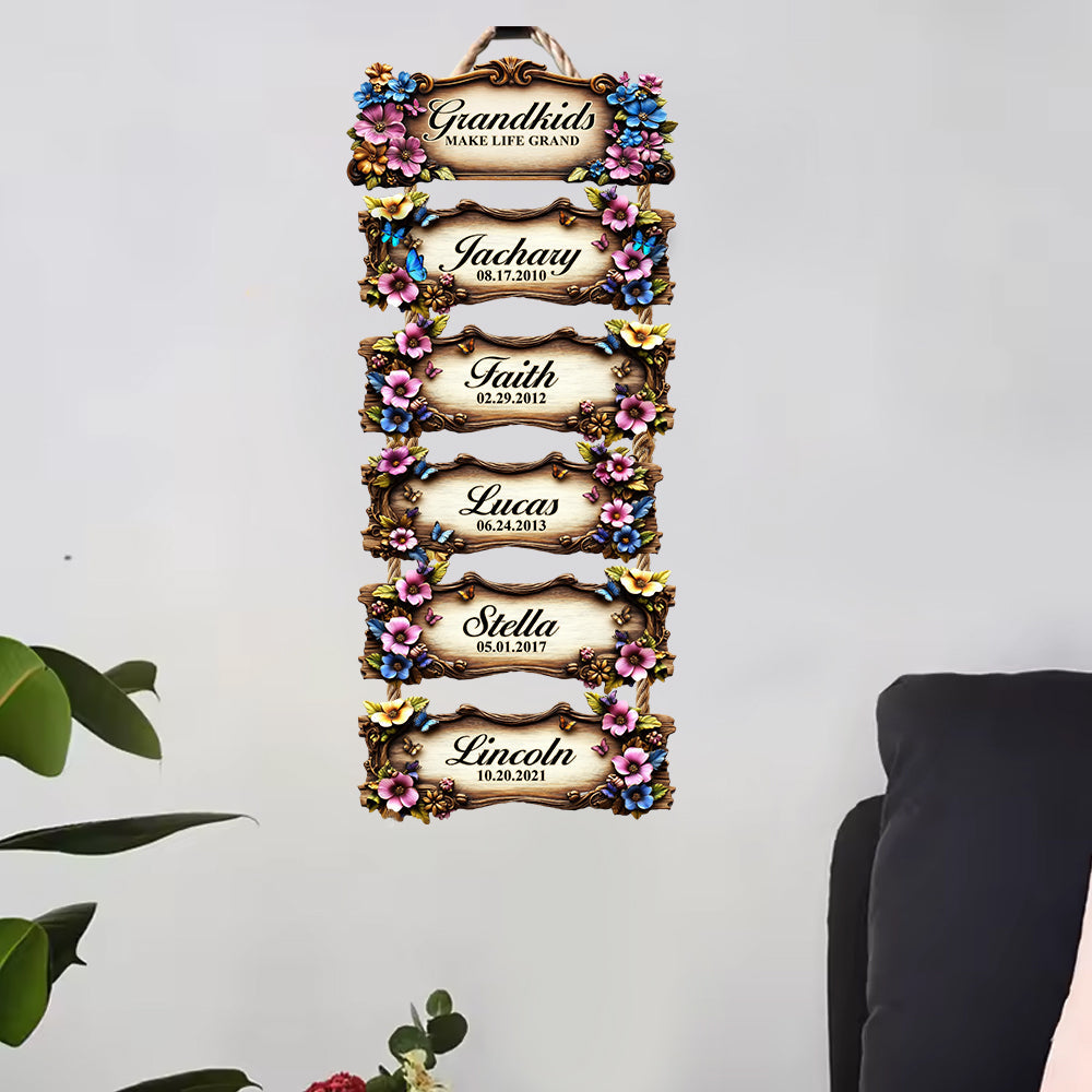 Les petits-enfants rendent la vie formidable - Panneau personnalisé en bois de palette pour grand-mère