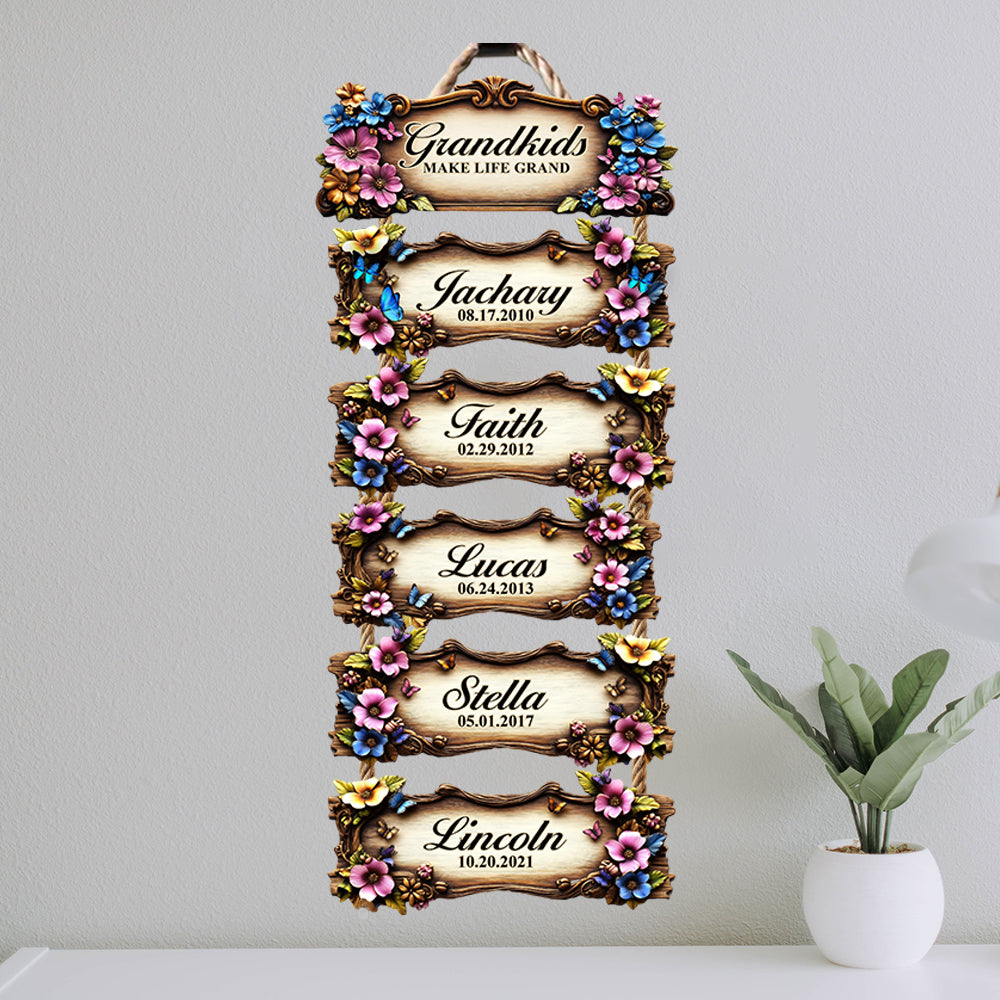 Les petits-enfants rendent la vie formidable - Panneau personnalisé en bois de palette pour grand-mère