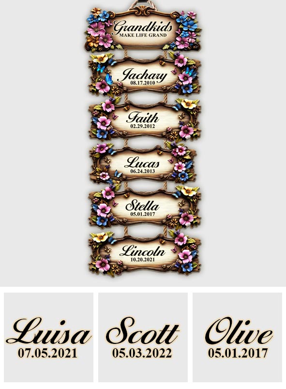 Les petits-enfants rendent la vie formidable - Panneau personnalisé en bois de palette pour grand-mère