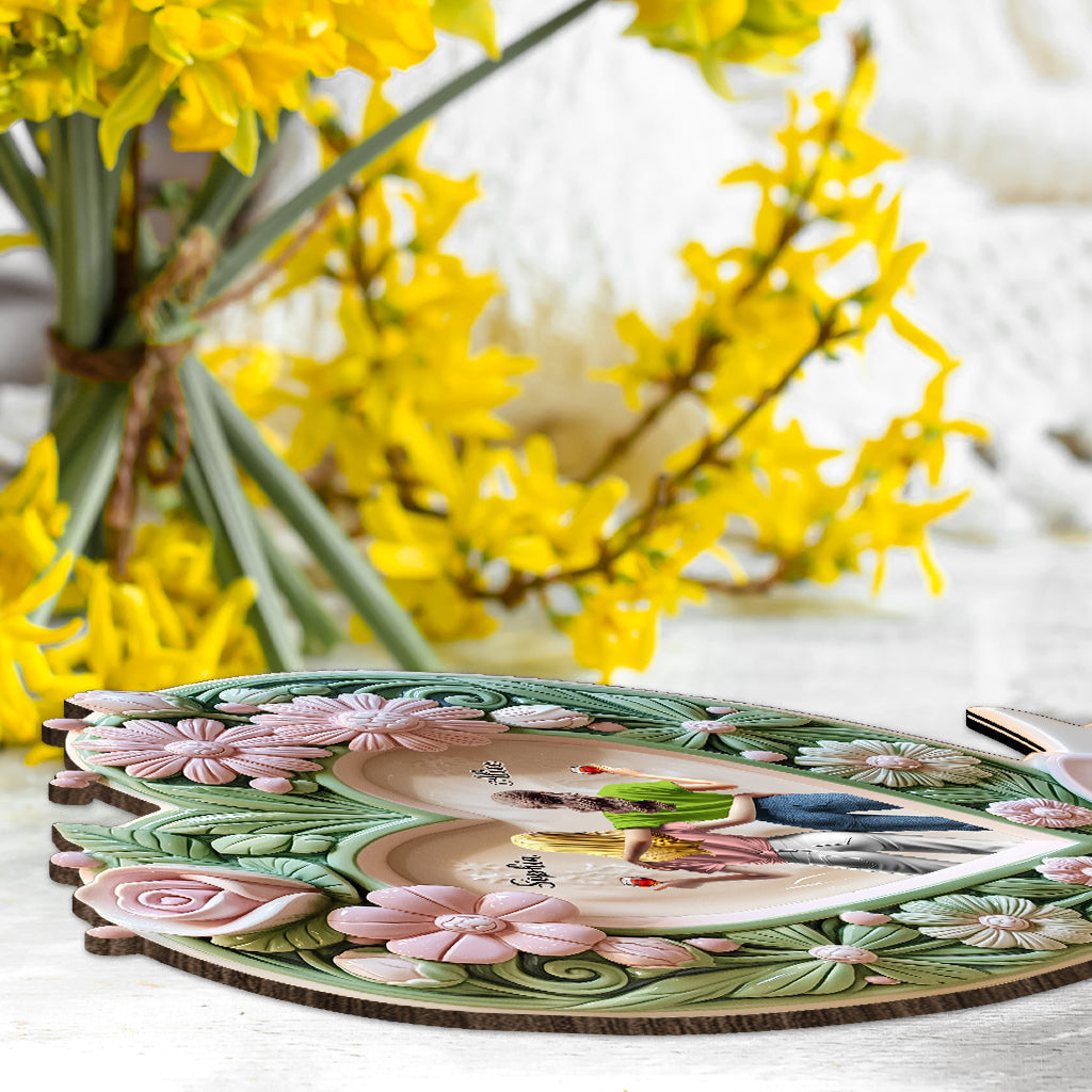 Meilleures amies pour toujours - Décoration personnalisée pour meilleure amie (1 étage, grand format, autoportante)