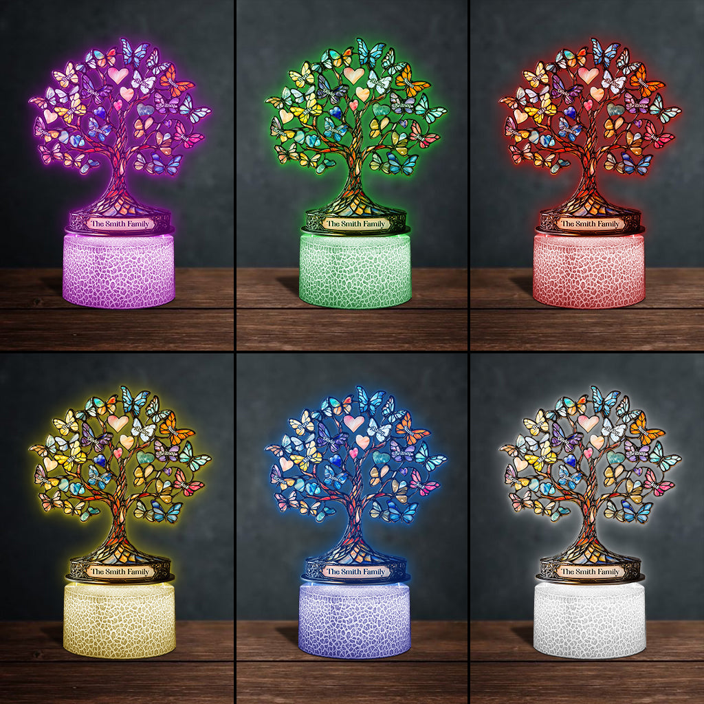 Arbre de Vie - Socle lumineux personnalisé en forme de famille