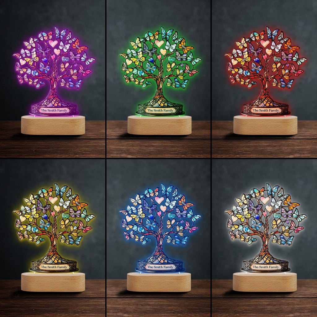 Arbre de Vie - Socle lumineux personnalisé en forme de famille