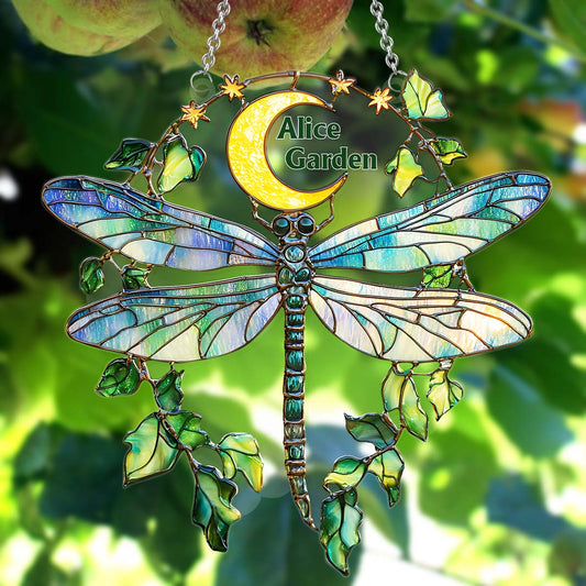 Garden Dragonfly - Personalized Gardening Window Hanging Suncatcher Ornament