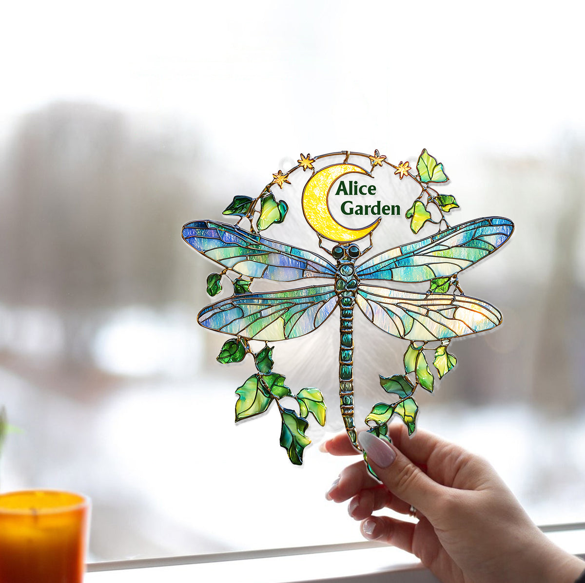 Libellule de jardin - Attrape-soleil personnalisé à suspendre à la fenêtre