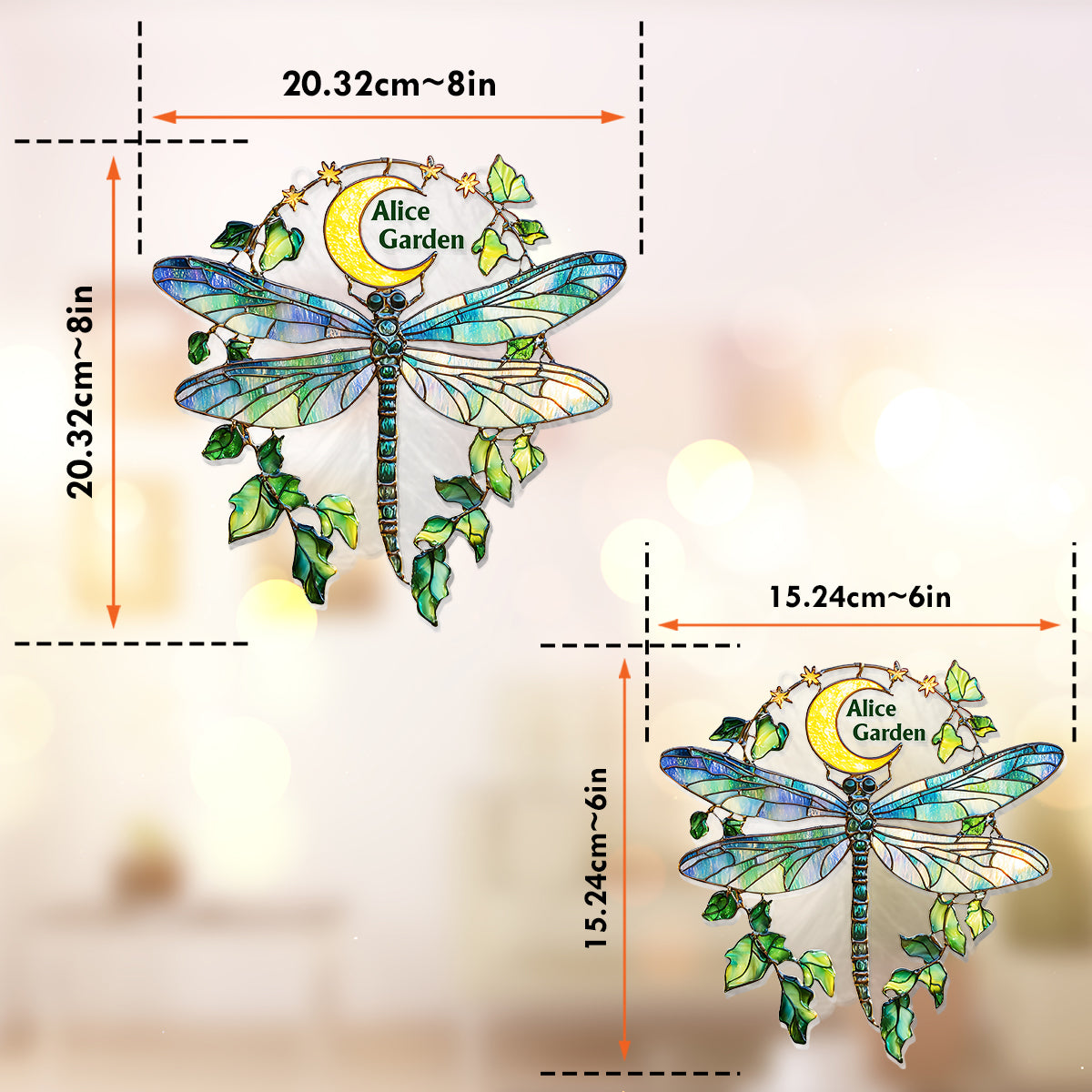 Libellule de jardin - Attrape-soleil personnalisé à suspendre à la fenêtre