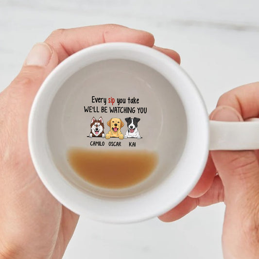 Mug personnalisé avec message caché pour chien « Chaque collation que vous préparez »