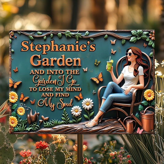 Find My Soul - Personalized Gardening Rectangle Metal Sign