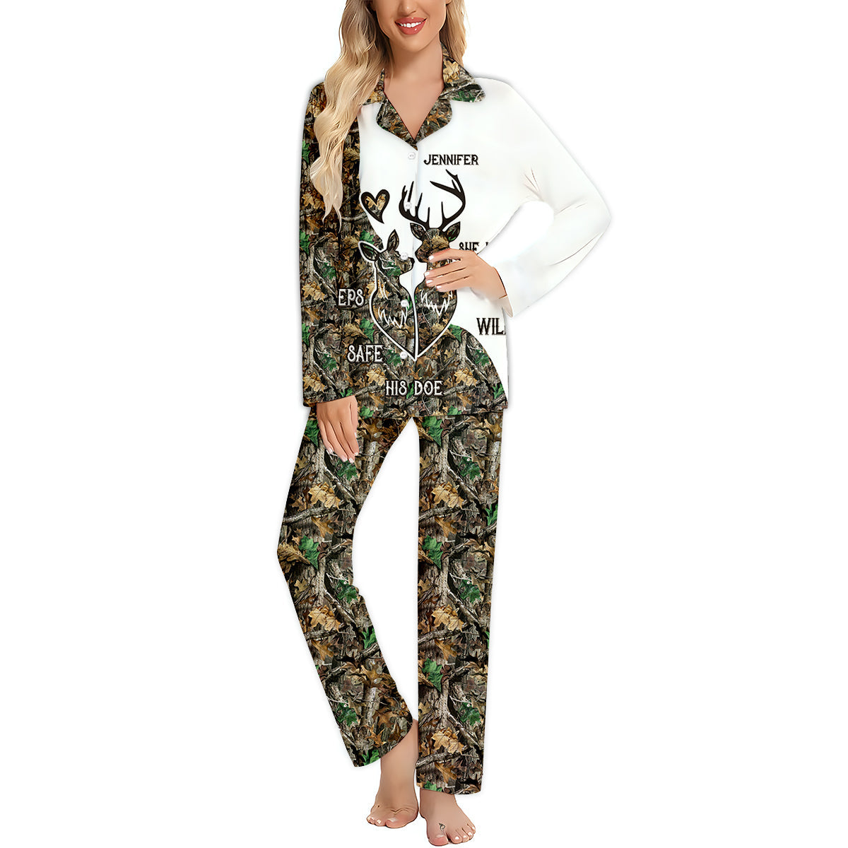 Wildest Love - Personalized Hunting Button Down Pajamas