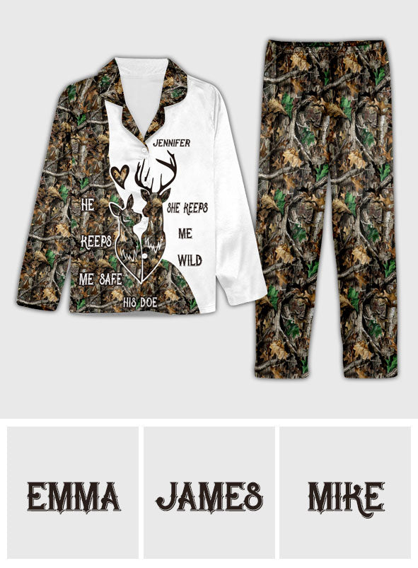 Wildest Love - Personalized Hunting Button Down Pajamas