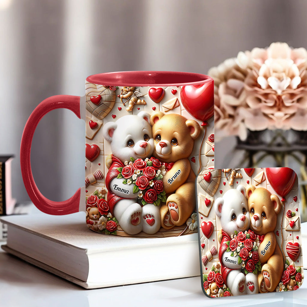 Couple d'oursons mignons - Mug personnalisé pour couple