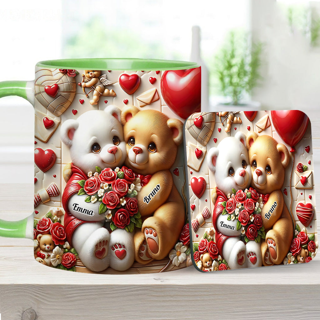 Couple d'oursons mignons - Mug personnalisé pour couple