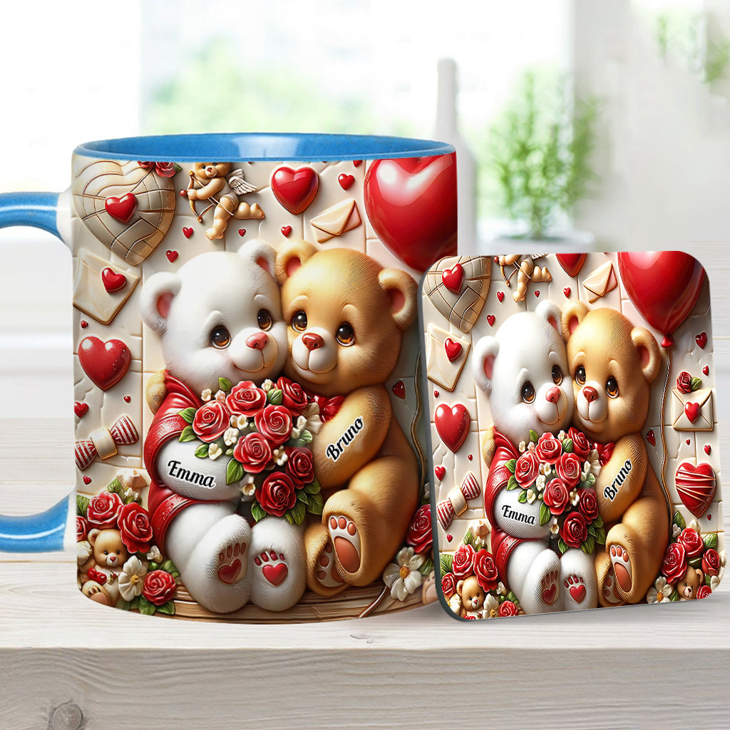 Couple d'oursons mignons - Mug personnalisé pour couple