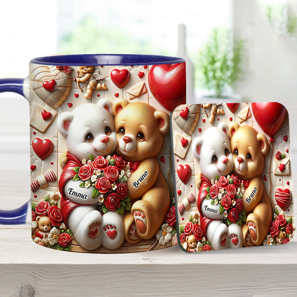 Couple d'oursons mignons - Mug personnalisé pour couple