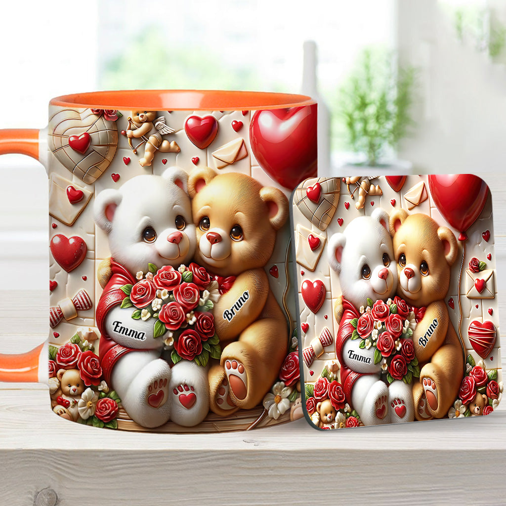 Couple d'oursons mignons - Mug personnalisé pour couple