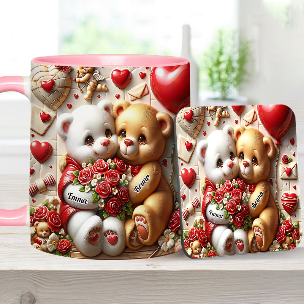 Couple d'oursons mignons - Mug personnalisé pour couple