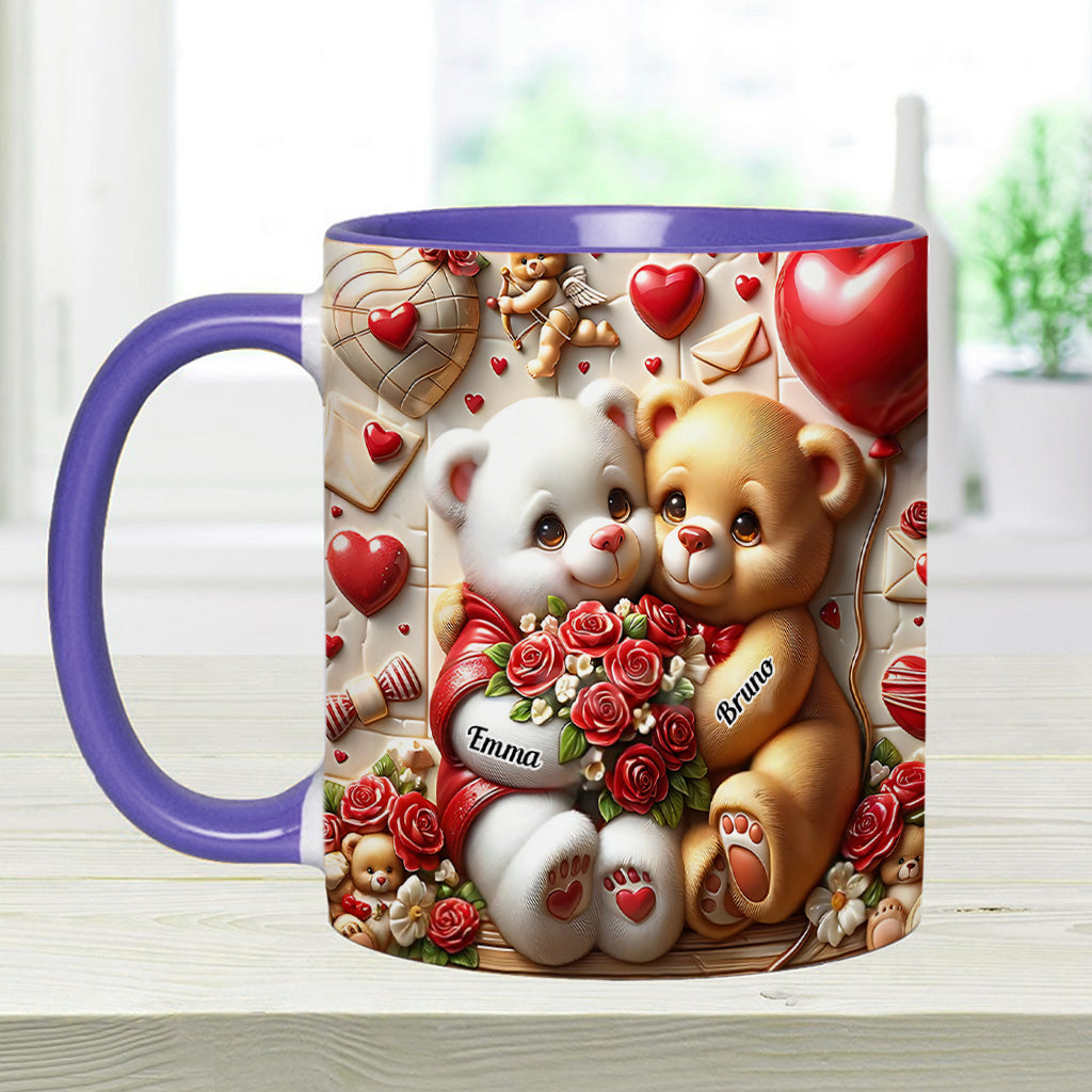 Couple d'oursons mignons - Mug personnalisé pour couple